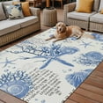 thumbnail image 2 of Fsddascl Blue Seashells Outdoor Rug for Patio/Deck/Porch, Non-Slip Large Area Rug 5 x 8 Ft, Coastal Nautical Ocean Starfish Coral Indoor Outdoor Rugs Washable Area Rugs, Camping Rug Carpet, 2 of 5