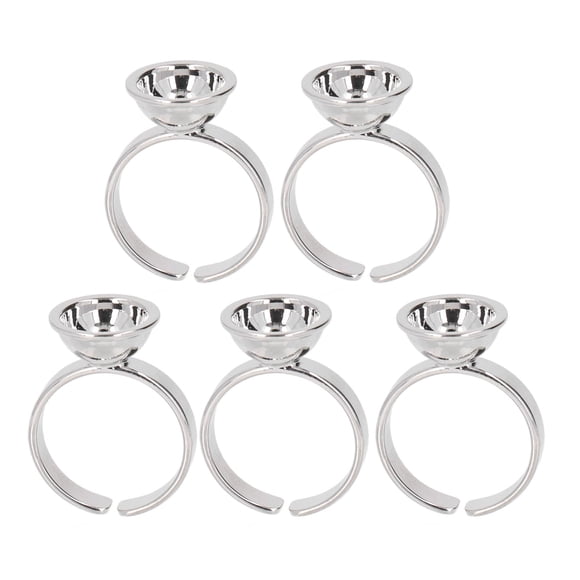 Cepillo de limpieza de esponja facial eléctrico Jadeshay Taza con anillo para tinta de tatuaje Acero inoxidable Plata 5PCS