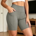 thumbnail image 2 of Tqcoqu Women's High Waist Tummy Control Biker Shorts with Side Pockets,Yoga Workout Casual Shorts,2026 Spring Summer Trendy Clothes,Gray Women's S-XXL, 2 of 7