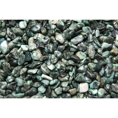 Fantasia Crystal Vault: 1/2 lb Emerald Tumbled Stones - XSmall - 0.5