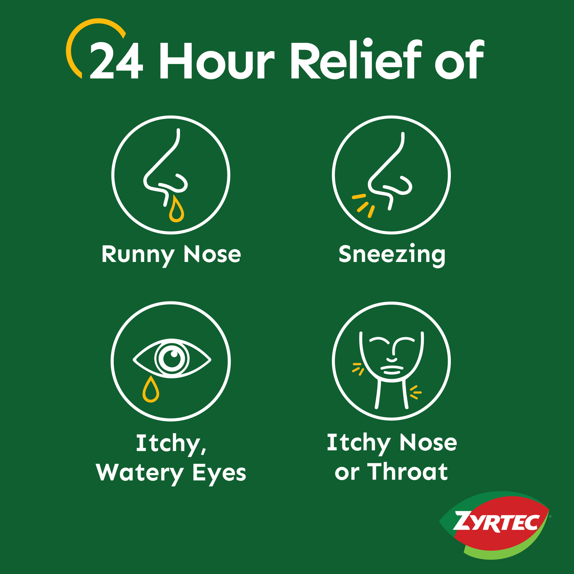 Zyrtec 24 Hour Allergy Relief Antihistamine Capsules, 25Ct - image 2 of 9