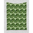 thumbnail image 1 of Jungle Leaves Tapestry, Group of Various Leaves in the Woods, Wall Hanging for Bedroom Living Room Dorm Decor, 40W X 60L Inches, Pastel Green Olive Green Reseda Green Charcoal Grey, by Ambesonne, 1 of 2