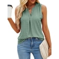 thumbnail image 3 of Lucakuins, camisetas sin mangas sueltas de verano para mujer, ojales de Color sólido ahuecados, chaleco sin mangas con cuello en V, camisola para discoteca Lucakuins  moda, 3 of 6