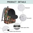 thumbnail image 4 of Mushroom and Basket Black Pattern Backpack for School, Cute School Bag with Adjustable Shoulder Straps and Padded Back, 15.7"x11.8"x5.5", 4 of 5
