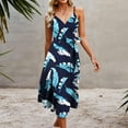 thumbnail image 5 of IROINNID A-Line Dress For Women Fashion Gorgeous Sleeveless Hollow Out Printed Print Mini Dresses V-Neck Below The Knee Dress, 5 of 8