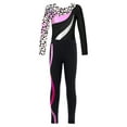 thumbnail image 3 of iiniim Kids Girls Gymnastics Dance Workout Outfits 2 Piece Long Sleeve Leotard with Leggings Full Body Unitard Leopard&Hot Pink 12, 3 of 7