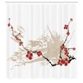 thumbnail image 3 of Ambesonne Grunge Shower Curtain, Japan Sakura Flowers, 69"Wx75"L, Beige White Red, 3 of 5