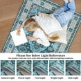 thumbnail image 4 of Aoile 9x12 Washable Area Rugs, Boho Vintage Carpet, Low Pile Non Slip Floor Cover for Bedroom Living Room Kitchen, Blue, 4 of 9
