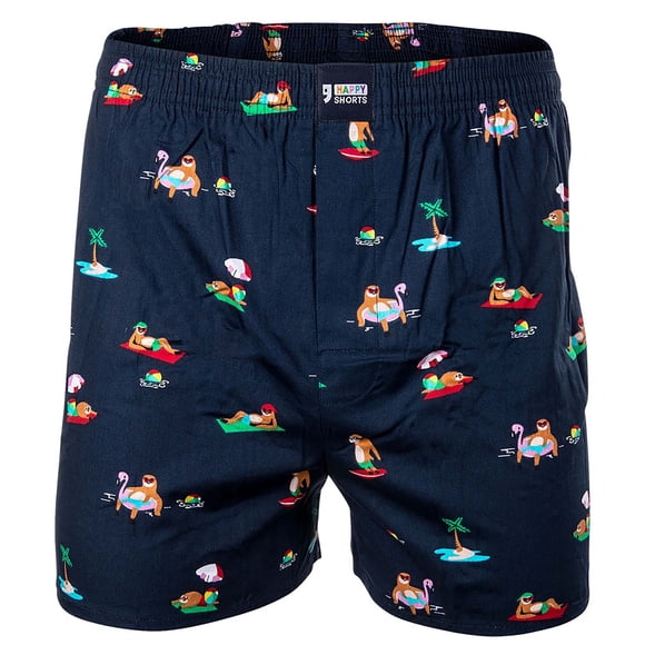 Happy Shorts Boxers de hombre tejidos - Estilo americano, algodón, estampados Poolparty XL (X-Large)