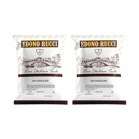 Edono Rucci Hot Chocolate Mix, Rich & Chocolaty, 2 x 2lb Bags