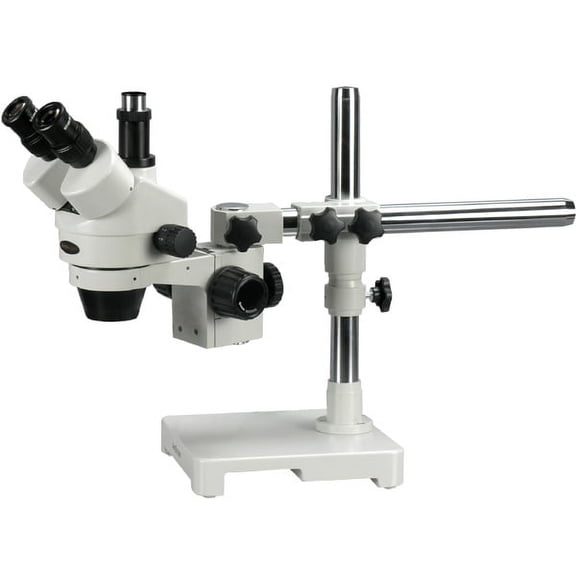 AmScope 3.5X-90X Trinocular Stereo Zoom Microscope on Single Arm Boom Stand New