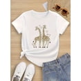 thumbnail image 1 of Jirafa Linda Linda: Camisetas de Algodón para Niñas, Dos Jirafas con Estampados de Amor, Estilo Lindo, Sentido Lindo., 1 of 6
