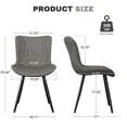 thumbnail image 4 of Hawsaiy Dining Chairs Set of 6,Modern Armless PU Leather Accent Chairs with Sturdy Metal Legs for Dining Room,Living Room,Gray, 4 of 6