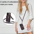 thumbnail image 5 of Wallet Case for iPhone 16 with Wrist and Shoulder Strap, Card Holder Kickstand Feature Flip Zipper PU Leather RFID Blocking Magnetic Buckle Phone Cover for iPhone 16, Purple, 5 of 8