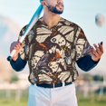 thumbnail image 6 of Balery Vector Butterflies Baseball Jersey for Men Casual Button Down Shirts Short Sleeve Active Team Sports Uniform-4X-Large, 6 of 9