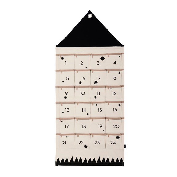 Yuarrent Calendario de Adviento de Navidad, puerta de lona, ​​24 bolsillos, organizador de monedas de caramelos, bolsillo de pared del dormitorio, Kits de decoración para fiestas Yuarrent HA010051-00