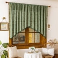 thumbnail image 5 of Sunyuer Dark Green Sheer Valance Curtain for Windows, Rustic Floral Muted Green Window Lace Curtain, Rod Pocket Light Filtering Valance, 1 Panel, 5 of 8