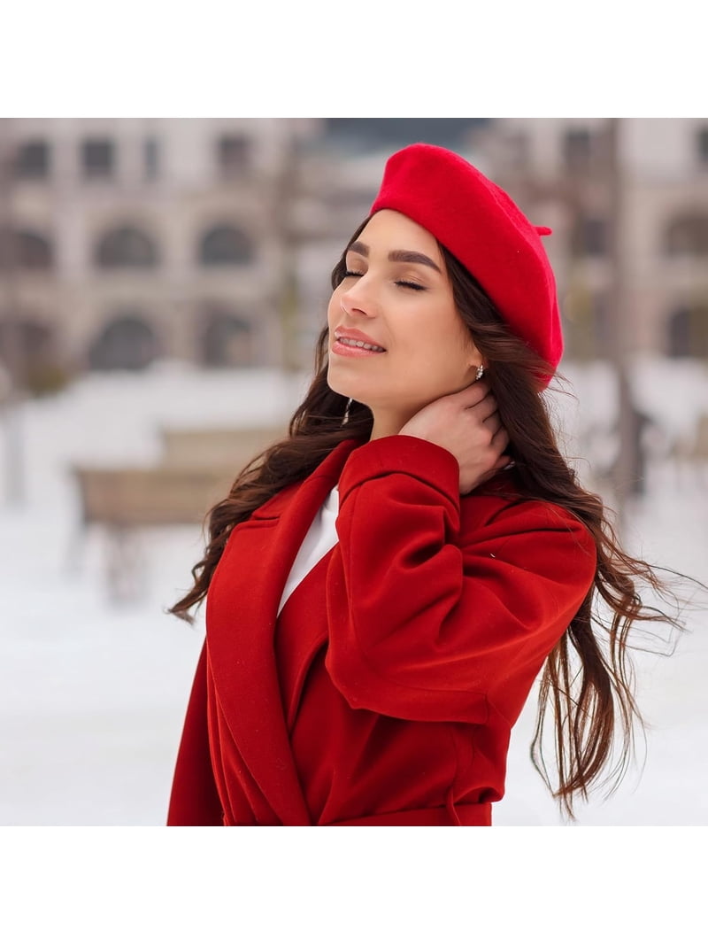 French Beret Hats for Women Girls, Classic Wool Berets Lady 