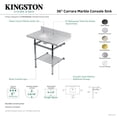 thumbnail image 4 of Kingston Brass KVPB36MBSQB8 Templeton 36" Rectangular Brass, Marble Console Bathroom Sink, 4 of 4