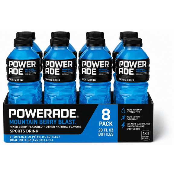 POWERADE Sports Drink Mountain Berry Blast 8 Pack 20 fl oz Bottles