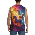 thumbnail image 4 of Pofeuu Dreamy Night Sky White Horse Print Men's Muscle T-Shirt, Sleeveless, Muscle Tank, Classic Muscle Tee Top For Men Casual Sleeveless Muscle T-Shirt Trendy Clothes-X-Large, 4 of 7