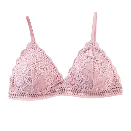 

Bras for Women Wirefree Push-Up Bralettes Solid Print Pink One Size 1-Pack