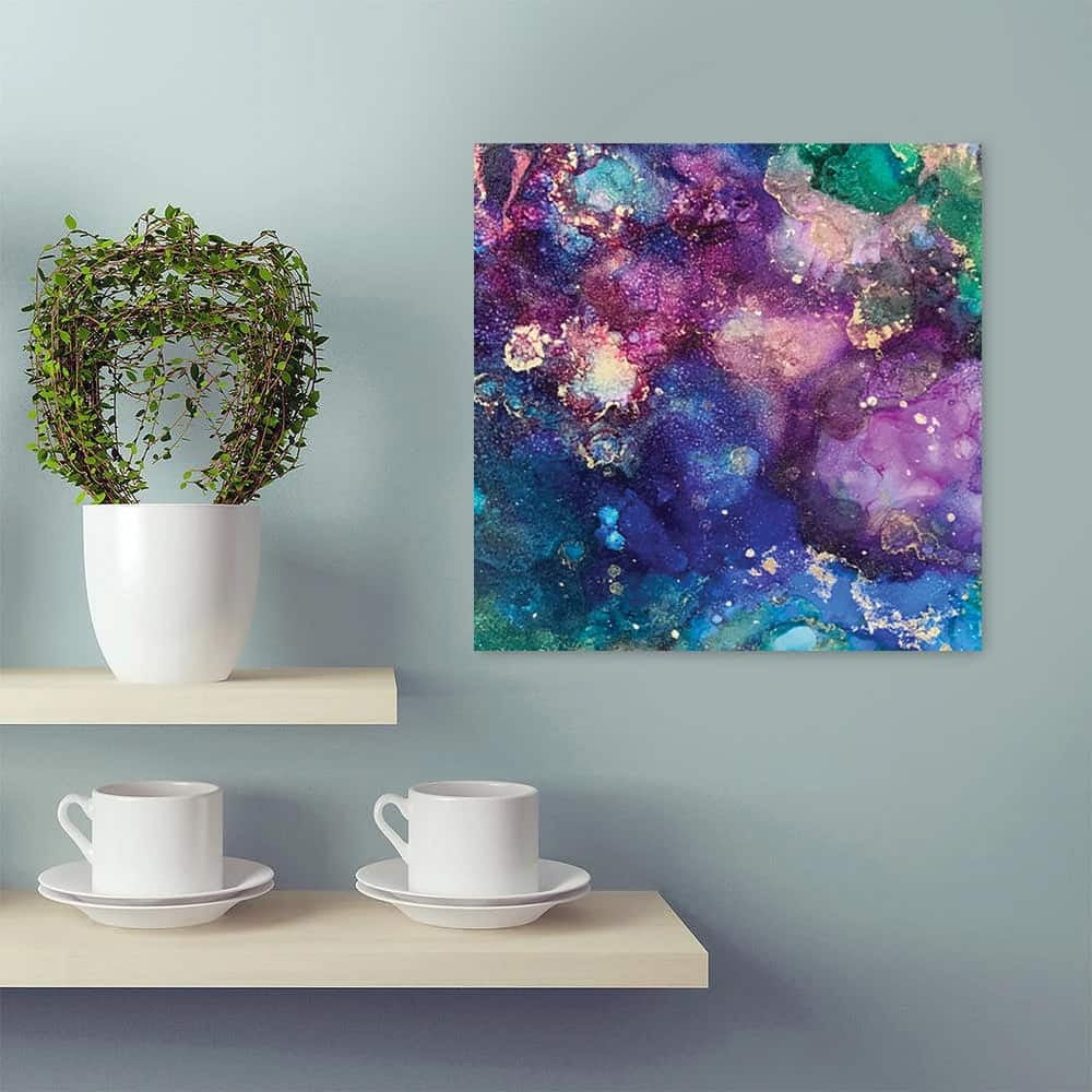 Alcohol Inks Design by Artist Sarah Wahl - 14"x14" Canvas Artwork 30 x 30