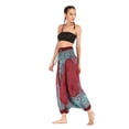 thumbnail image 3 of SWSMCLT Women's Vintage Loose Soft High Waisted Pants Boho Trousers Ankle Comfy Belted Casual Casual Pants Burgundy Small-X-Large, 3 of 4