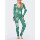 thumbnail image 1 of Pijama navideño Y2k para mujer, con cuello en V, manga larga, mono con botones, ropa de estar por casa, ropa de dormir suave, ropa de dormir femenina, 1 of 1