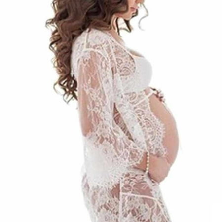 MayShow Clearance Woman Girl Lace Blouse Dresses Sexy V-Neck Photography Gravida Mom Pregnant Maternity Dress Skirt Robe for Women Discount