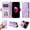 Purple, variant on ELEHOLD For iPhone 8 Plus/7 Plus Leather Wallet Phone Case, Embossed Diamond Folio Flip Cover, Card Holder Cash Slot, Stand Support, Wrist Strap Lanyard -Purple