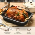 Nonstick Turkey Roasting Pan with Rack, 17 x 13 Inch Large Chicken