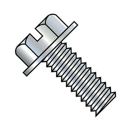

8-32X1 3/4 Slotted Indented Hex Washer Head Machine Screw Fully Threaded Zinc (Pack Qty 2 500) BC-0828MSW