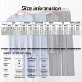 thumbnail image 3 of Women Homewear Solid Color Loose Pajamas Short Sleeve T Shirt Drawstring Wide Leg Pants Sleepwear 2 Piece Set, 3 of 7