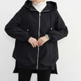 thumbnail image 6 of jtjvou Womens Waterproof Raincoat Lightweight Rain Jacket Trench Coat Hooded Windbreaker With Pockets for Outdoor Black L, 6 of 9