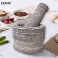 thumbnail image 2 of Grey Stone Mortar & Pestle Set For Spices - Okhli Masher - Khalbatta Stone | Natural & Traditional Grinder, Musal, Well Design For Kitchen, Home, Herbs (5.5 Inch), 2 of 4