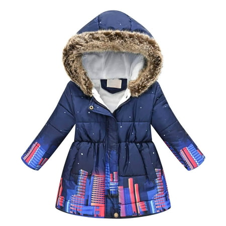 

Dadaria Toddler Winter Coat 5-12 Years Toddler Baby Boys Autumn Winter Fleece Hooded Printed Hooded Jacket Casual Zip Jacket Outerwear Blue 7-8 Years Toddler