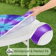 thumbnail image 5 of Purple Blue Tie Dye Spiral Pattern Round Fitted Tablecloth with Elastic Edge,Dining Table Cover Waterproof,Outdoor Round Tablecloth for Camping,Dining,Indoor and Outdoor, 5 of 7