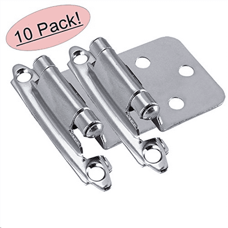 Cabinet Hinge Pair Polished Brass Cosmas 17139-CH Polished Chrome Cabinet Hardware Hinges Variable Overlay - 10 Pair Pack ()