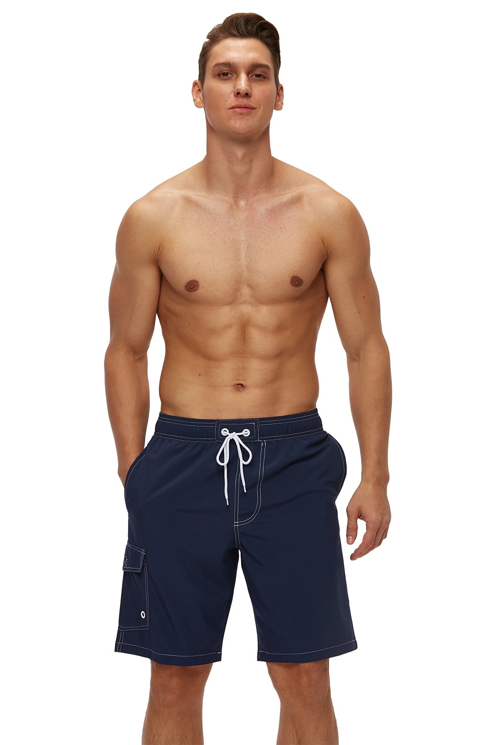 Tyhengta Men's Quick Dry Swim Trunks Mesh Lining Beach Board Shorts with Pockets Navy XL