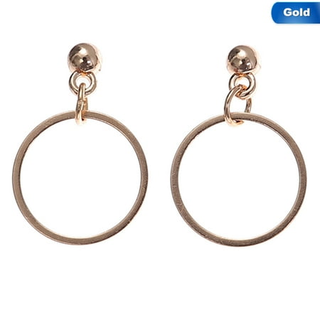 Fancyleo Peerless Fashion Jewelry Gold Silver Color Circle Geometric Round Earrings Best Gift for Women Girl in fine Style(None (The Best Color For Braces)