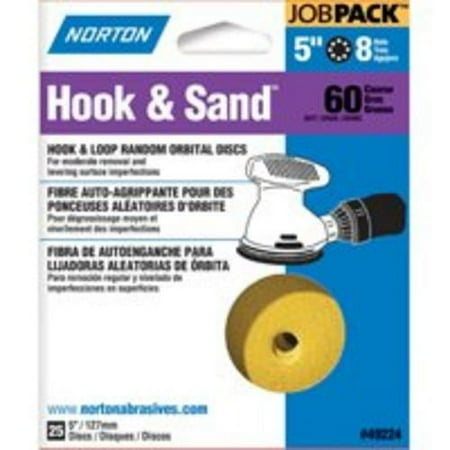 

Norton 07660749224 Hook & Loop Sanding Disc 5 X 8 Hole Each