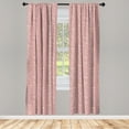thumbnail image 2 of Ambesonne Neutral Color 4-Panel Curtains, Pastel Retro Floral, 56"x84", Pale Pink and Rose, 2 of 4