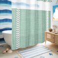 thumbnail image 6 of No Hook Shower Curtain, Mint Green Shower Curtains for Bathroom with See Through Top Window, Modern Minimalist Stripes Linen Texture Waterproof & Washable Bath Curtain Standard 72"x72", 6 of 9