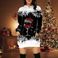 thumbnail image 2 of Telankuip Christmas Hoodies Dress for Women Long Sleeve Warm Comfy Red Print Long Sweatshirts Casual Light Merry Xmas Loose Soft Gradient Hooded Pullover Tops Black S, 2 of 6