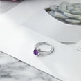 thumbnail image 4 of Gem Stone King 925 Sterling Silver Purple Amethyst and White Created Sapphire Engagement Ring for Women (1.24 Cttw, Cushion 6MM, Gemstone February Birthstone, Available in Size 5, 6, 7, 8, 9), 4 of 5
