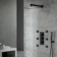 thumbnail image 6 of CASAINC 1-Spray Patterns with 2.5 12 in. Wall Mount Dual Shower Heads with Body Sprays in Matte Black, 6 of 9