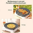 thumbnail image 3 of Korean BBQ Grill Pan Smokeless Round Griddle Pan Barbecue Plate Indoor Outdoor Grilling Frying Pan with Heat-resistant holder, 3 of 10