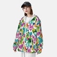 thumbnail image 3 of Daiia Watercolor Flowers UPF 50+ Sun Protection Hoodie Jacket Lightweight Long Sleeve Sun Shirt for Women Men with Pocket Hiking Outdoor-Large, 3 of 7