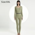thumbnail image 2 of Thermal Underwear for Women Fleece Lined Base Layer Pajama Set Cold Weather - Green - Green-XXL, 2 of 6